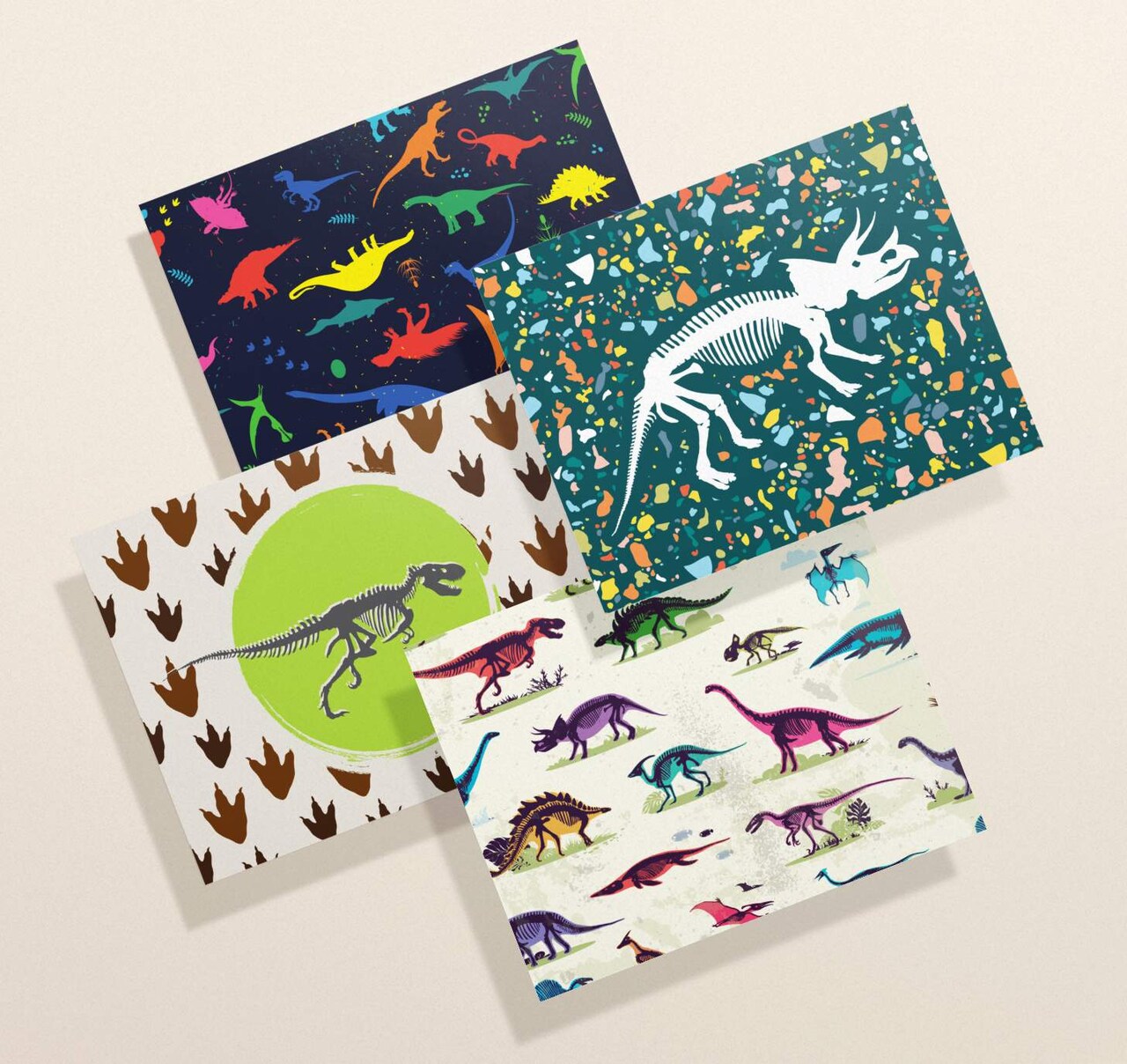 Twigs Paper - Dinosaur Greeting Cards 12-Count - Kids Thank You Cards with Envelopes - Birthday Card Set - Blank Inside - Eco-Friendly Stationery